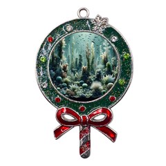 Underwater Coral Life Metal X mas Lollipop With Crystal Ornament by Apenda