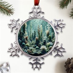 Underwater Coral Life Metal Large Snowflake Ornament by Apenda