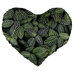 Leaves Foliage Botany Plant Large 19  Premium Heart Shape Cushions