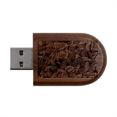 Leaves Foliage Botany Plant Wood Oval Usb Flash Drive by Maspions