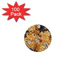 Leaf Yellow Point Flower White 1  Mini Magnets (100 pack)  Front