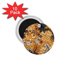 Leaf Yellow Point Flower White 1 75  Magnets (10 Pack)  by Grandong