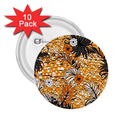 Leaf Yellow Point Flower White 2 25  Buttons (10 Pack)  by Grandong