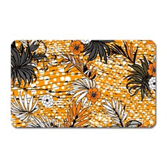 Leaf Yellow Point Flower White Magnet (rectangular)