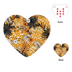 Leaf Yellow Point Flower White Playing Cards Single Design (heart)