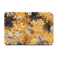 Leaf Yellow Point Flower White Small Doormat by Grandong