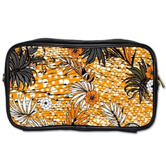 Leaf Yellow Point Flower White Toiletries Bag (two Sides) by Grandong