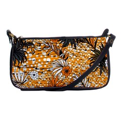 Leaf Yellow Point Flower White Shoulder Clutch Bag