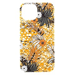 Leaf Yellow Point Flower White Iphone 15 Black Uv Print Pc Hardshell Case