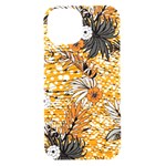 Leaf Yellow Point Flower White iPhone 15 Black UV Print PC Hardshell Case Front