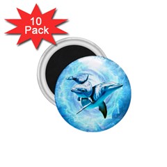 Dolphin Blue Sea Fantasy 1 75  Magnets (10 Pack) 