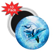 Dolphin Blue Sea Fantasy 2 25  Magnets (10 Pack) 