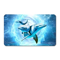 Dolphin Blue Sea Fantasy Magnet (rectangular) by Maspions