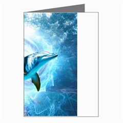 Dolphin Blue Sea Fantasy Greeting Card by Maspions