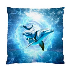 Dolphin Blue Sea Fantasy Standard Cushion Case (one Side) by Maspions