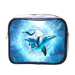 Dolphin Blue Sea Fantasy Mini Toiletries Bag (one Side)