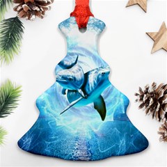 Dolphin Blue Sea Fantasy Ornament (christmas Tree) 