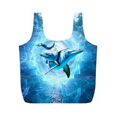 Dolphin Blue Sea Fantasy Full Print Recycle Bag (m)