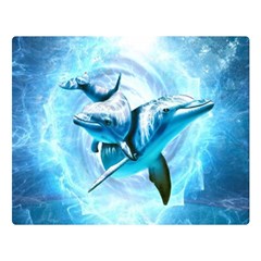 Dolphin Blue Sea Fantasy Two Sides Premium Plush Fleece Blanket (large) by Maspions