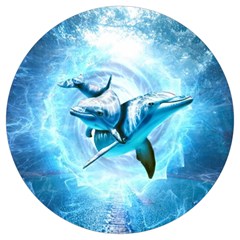 Dolphin Blue Sea Fantasy Round Trivet