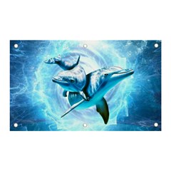 Dolphin Blue Sea Fantasy Banner And Sign 5  X 3 