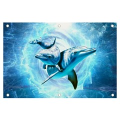 Dolphin Blue Sea Fantasy Banner And Sign 6  X 4 