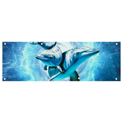 Dolphin Blue Sea Fantasy Banner And Sign 9  X 3 