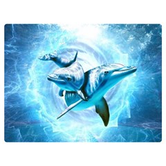 Dolphin Blue Sea Fantasy Two Sides Premium Plush Fleece Blanket (baby Size)