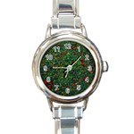 Grass Nature Meadow Round Italian Charm Watch Front