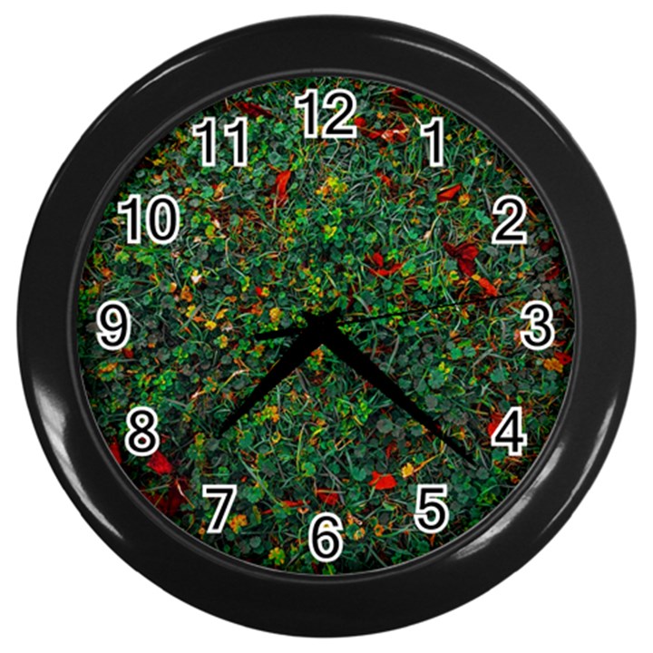 Grass Nature Meadow Wall Clock (Black)