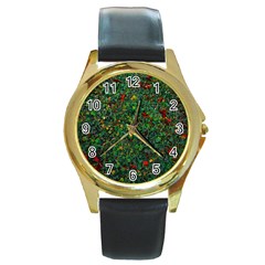 Grass Nature Meadow Round Gold Metal Watch by Hannah976