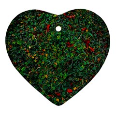 Grass Nature Meadow Heart Ornament (two Sides)