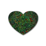 Grass Nature Meadow Rubber Heart Coaster (4 pack) Front