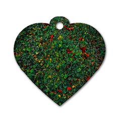 Grass Nature Meadow Dog Tag Heart (one Side)