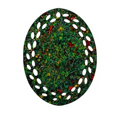 Grass Nature Meadow Oval Filigree Ornament (two Sides)