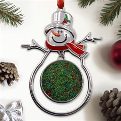 Grass Nature Meadow Metal Snowman Ornament