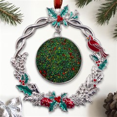 Grass Nature Meadow Metal X mas Wreath Holly Leaf Ornament