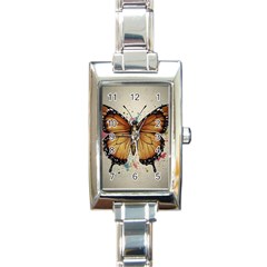 Butterflies of motivation Rectangle Italian Charm Watch