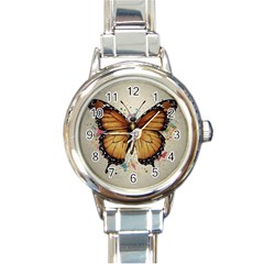 Butterflies of motivation Round Italian Charm Watch