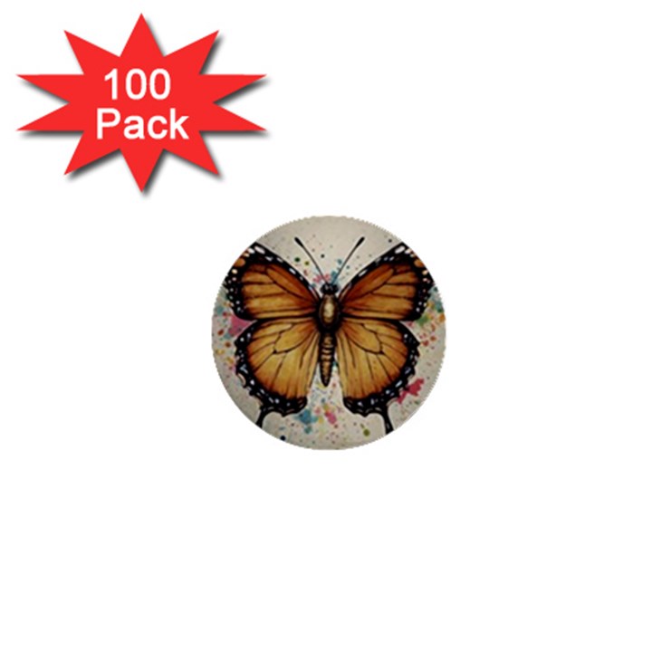 Butterflies of motivation 1  Mini Buttons (100 pack) 