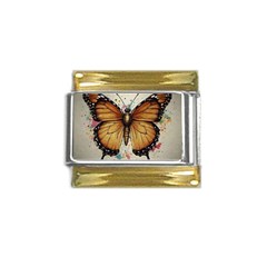 Butterflies of motivation Gold Trim Italian Charm (9mm)