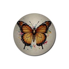 Butterflies of motivation Rubber Coaster (Round)