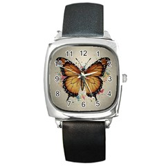 Butterflies of motivation Square Metal Watch