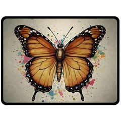 Butterflies of motivation Two Sides Fleece Blanket (Large)