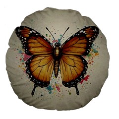 Butterflies of motivation Large 18  Premium Flano Round Cushions