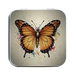 Butterflies of motivation Square Metal Box (Black) Front