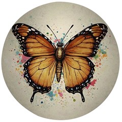 Butterflies of motivation Wooden Bottle Opener (Round)