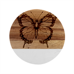 Butterflies of motivation Marble Wood Coaster (Round) Front