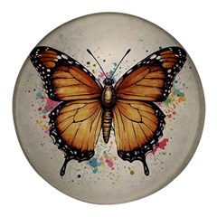 Butterflies of motivation Round Glass Fridge Magnet (4 pack)