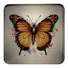 Butterflies of motivation Square Glass Fridge Magnet (4 pack)